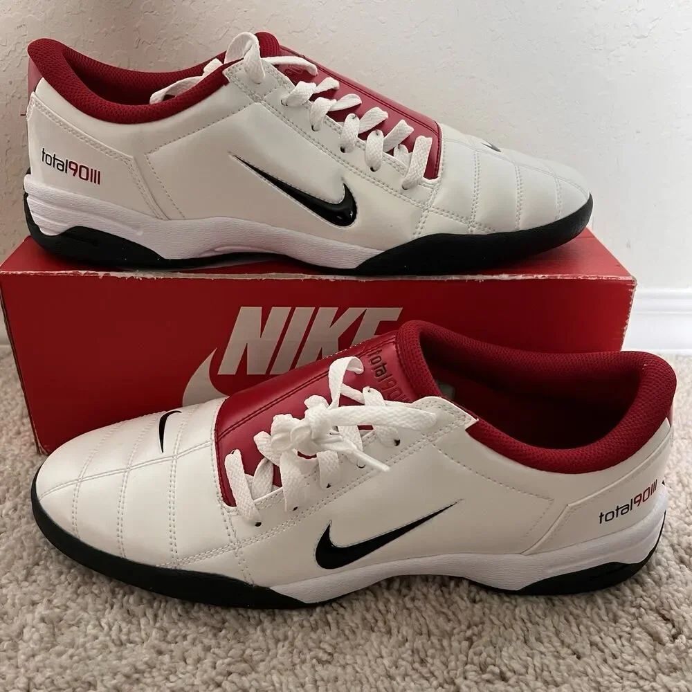 Nike Total 90 White Black Gym Red HQ2851-100 Size 11.5 New